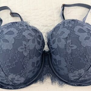 Victoria's Secret Floral Lace Bra in Navy
